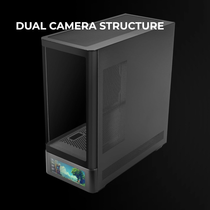 Mars Gaming MC-LCDPRO Case Gaming ATX Schermo LCD IPS 7.2" Personalizzabile Vetro Temperato Curvo Frontale e Laterale Struttura a Doppia Camera Supporto Raffreddamento a Liquido fino a 360mm Nero Mars Gaming MC-LCDPRO Case Gaming ATX Schermo LCD IPS 7.2" Personalizzabile Vetro Temperato Curvo Frontale e Laterale Struttura a Doppia Camera Supporto Raffreddamento a Liquido fino a 360mm Nero