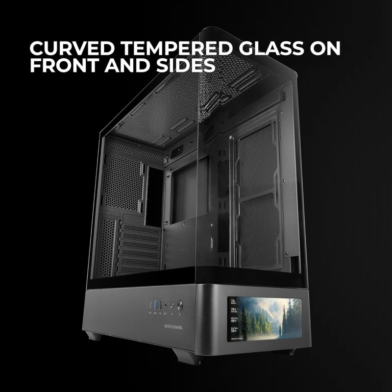 Mars Gaming MC-LCDPRO Case Gaming ATX Schermo LCD IPS 7.2" Personalizzabile Vetro Temperato Curvo Frontale e Laterale Struttura a Doppia Camera Supporto Raffreddamento a Liquido fino a 360mm Nero Mars Gaming MC-LCDPRO Case Gaming ATX Schermo LCD IPS 7.2" Personalizzabile Vetro Temperato Curvo Frontale e Laterale Struttura a Doppia Camera Supporto Raffreddamento a Liquido fino a 360mm Nero
