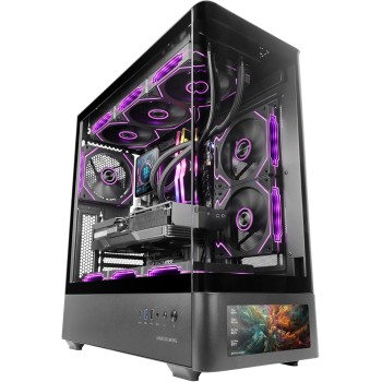 Mars Gaming MC-LCDPRO Case Gaming ATX Schermo LCD IPS 7.2" Personalizzabile Vetro Temperato Curvo Frontale e Laterale Struttura a Doppia Camera Supporto Raffreddamento a Liquido fino a 360mm Nero