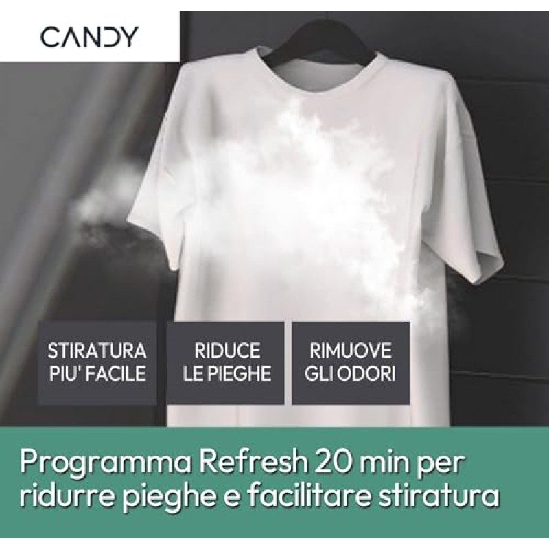 Candy Smart Pro CRO EH8N2TE-S Asciugatrice a Pompa di Calore, 8 kg, Connettività Wi-Fi + BLE, Programma Stiro Facile, Libera Installazione, 85x 60 x 58.5 cm (A x L x P cm), Bianco, Classe D - 8kg Bianco