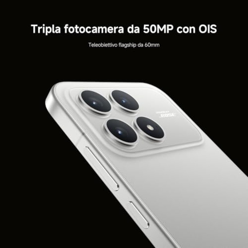 Xiaomi POCO F8 Pro, Smartphone 12+256 GB, Display AMOLED 6,59" 120Hz, Tripla Fotocamera 50MP Teleobiettivo 60mm, Audio Sound by Bose, Batteria 6210mAh, Titanium, Garanzia 2 anni, Caricatore escluso - 12+256GB Titanium