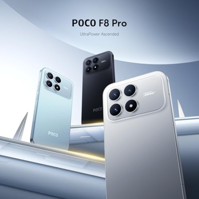 Xiaomi POCO F8 Pro, Smartphone 12+256 GB, Display AMOLED 6,59" 120Hz, Tripla Fotocamera 50MP Teleobiettivo 60mm, Audio Sound by Bose, Batteria 6210mAh, Titanium, Garanzia 2 anni, Caricatore escluso - 12+256GB Titanium