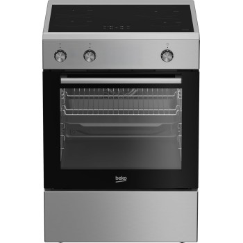 Beko FBE69100X Cucina a Libera Installazione 60x60 cm, Piano a Induzione 4 Zone, Forno Multifunzione 72 L Classe A, Inox, HidroClean
