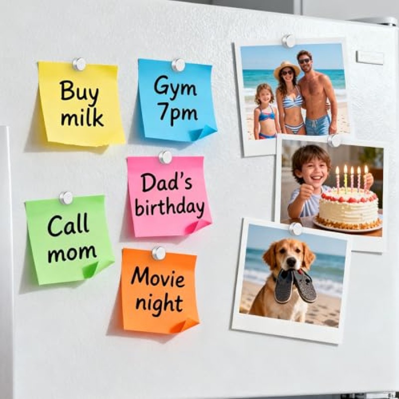 Oderra Calamite Magnetiche Potenti, Magneti al Neodimio 6x3 mm per Lavagna Magnetica - 60 Pezzi for Lavagna Bianca, Frigorifero, Bacheca Magnetica e Fai Da Te - 6x3mm Argento