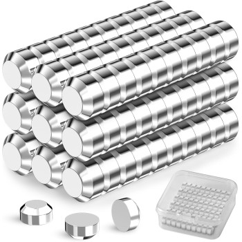 Oderra Calamite Magnetiche Potenti, Magneti al Neodimio 6x3 mm per Lavagna Magnetica - 60 Pezzi for Lavagna Bianca, Frigorifero, Bacheca Magnetica e Fai Da Te - 6x3mm Argento