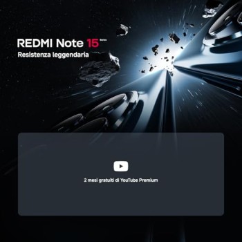 XIAOMI Redmi Note 15 5G, Smartphone 6+128GB, Design ultrasottile, Resistenza IP65, Fotocamera super nitida da 108 MP, Display FHD+ da 6,77", Nero, Garanzia 2 anni, Caricatore non incluso - 6+128GB Nero
