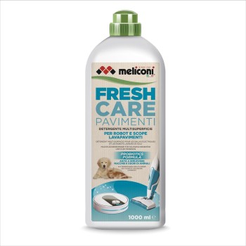 Meliconi FRESH CARE, Detergente Lavapavimenti Naturale ed Ecologico per Robot e Scope Elettriche, Formula Probiotica Anti-Odore per Cani e Gatti, Efficace su Tutte le Superfici