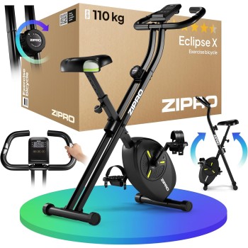 ZIPRO Cyclette da Casa Pieghevoliciclette Esercizi Pieghevole Professionale Bike Camera Palesta Bici Salvaspazio Orizzontale Smart Bicicletta Mini Magnetica Ciclet Home - Eclipse X