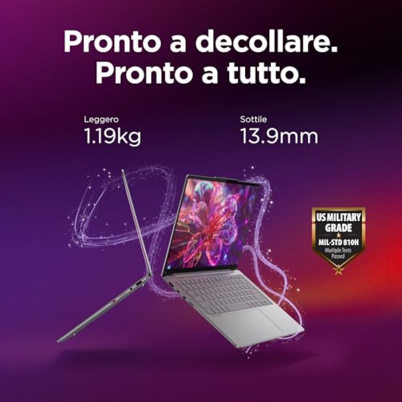 Lenovo Yoga Slim 7 Notebook Copilot+ PC 14” OLED WUXGA (1920x1200), Intel Core Ultra 7 256V, RAM 16 GB, 512 GB SSD, Grafica Intel Arc, WiFi 7, Windows 11 Home - Luna Grey "Tastiera retroilluminata" - 16GB | Copilot+ PC Lenovo Yoga Slim 7 Notebook Copilot+ PC 14” OLED WUXGA (1920x1200), Intel Core Ultra 7 256V, RAM 16 GB, 512 GB SSD, Grafica Intel Arc, WiFi 7, Windows 11 Home - Luna Grey "Tastiera retroilluminata" - 16GB | Copilot+ PC