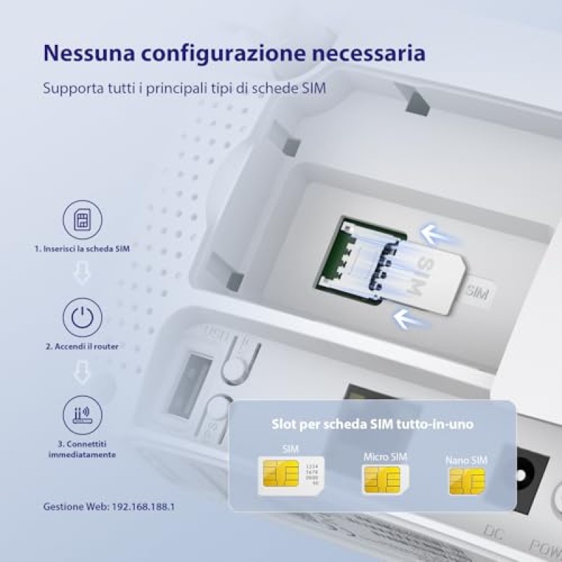 Strong Router WiFi N300 Mbps con SIM, Router 4G Cat4 LTE, Porta LAN 100 Mbps, Antenne Staccabili, Plug and Play, Supporta fino a 32 Dispositivi, USB 3.0, Rete Sicura (4GROUTER360M)