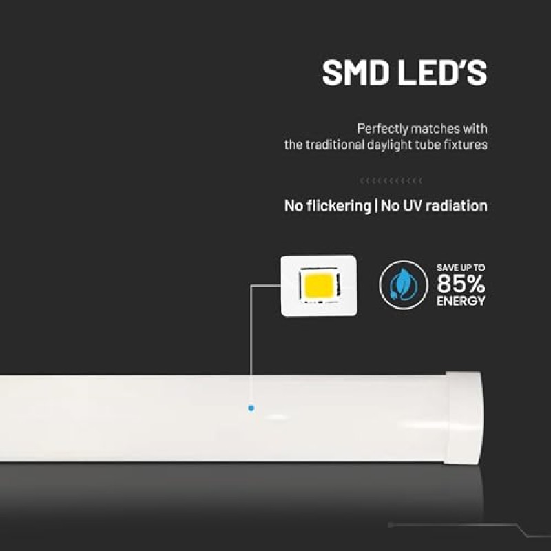 V-TAC 2x Plafoniera LED Lineare da Soffitto 120 CM - 40W - Chip Samsung - Lampada Rettangolare 4300 Lumen - IP20 per Parete, Garage, Magazzino - Plafoniere Tubo - Luce Bianca Calda 3000K - Bianco Caldo