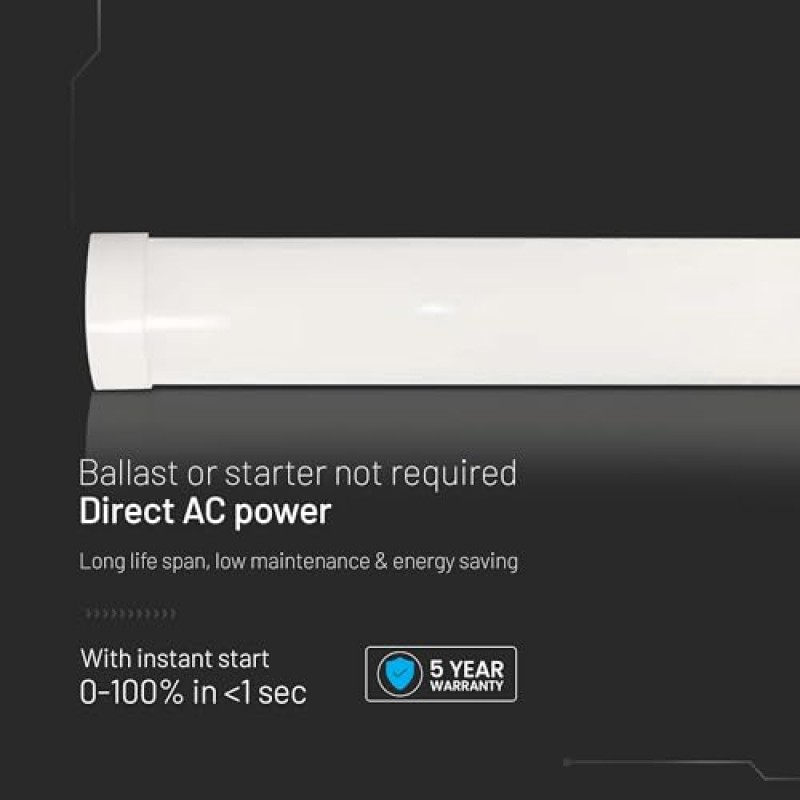 V-TAC 2x Plafoniera LED Lineare da Soffitto 120 CM - 40W - Chip Samsung - Lampada Rettangolare 4800 Lumen - IP20 per Parete, Garage, Negozio, Magazzino - Plafoniere Tubo - Luce Naturale 4000K - Bianco Naturale