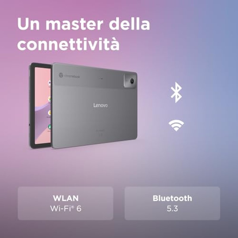 Lenovo Duet Chromebook 11” Touch IPS, Memoria 128GB, RAM 8GB, Chrome OS, Folio Stand e Tastiera inclusi, Notebook e Tablet Convertibile per Studio e Lavoro, MediaTek Kompanio 838 Lenovo Duet Chromebook 11” Touch IPS, Memoria 128GB, RAM 8GB, Chrome OS, Folio Stand e Tastiera inclusi, Notebook e Tablet Convertibile per Studio e Lavoro, MediaTek Kompanio 838