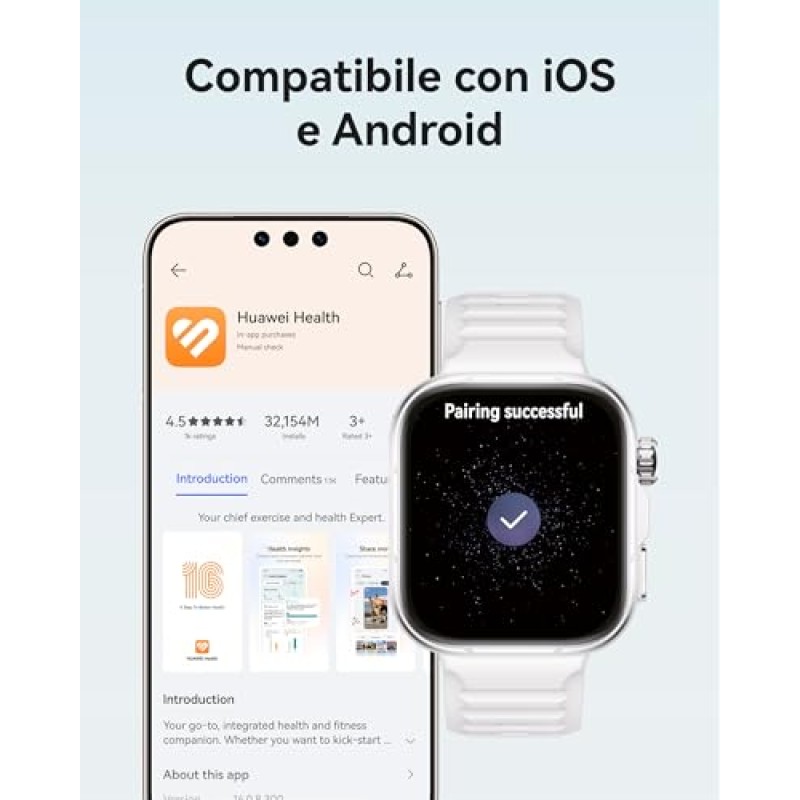 HUAWEI WATCH FIT 5 Pro Smartwatch, GPS, ECG, Display FullView 1,92'' e Vetro Zaffiro, Pagamento NFC, Modalità Sport Outdoor, Monitoraggio della Salute, Batteria a Lunga Durata, Android & iOS, Nero - FIT 5 Pro Nero