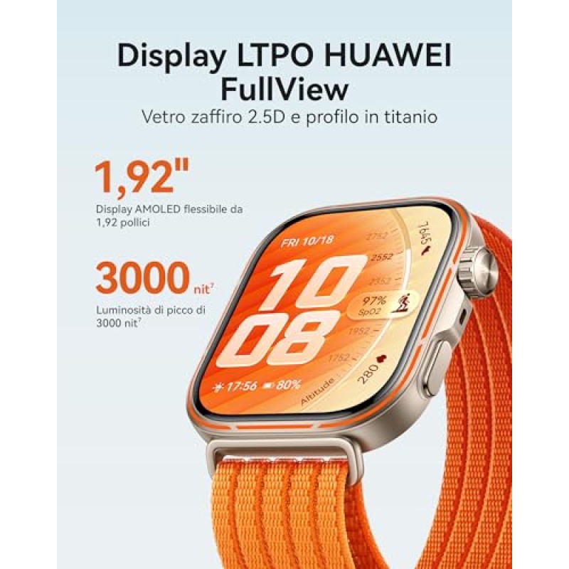 HUAWEI WATCH FIT 5 Pro Smartwatch, GPS, ECG, Display FullView 1,92'' e Vetro Zaffiro, Pagamento NFC, Modalità Sport Outdoor, Monitoraggio della Salute, Batteria a Lunga Durata, Android & iOS, Nero - FIT 5 Pro Nero
