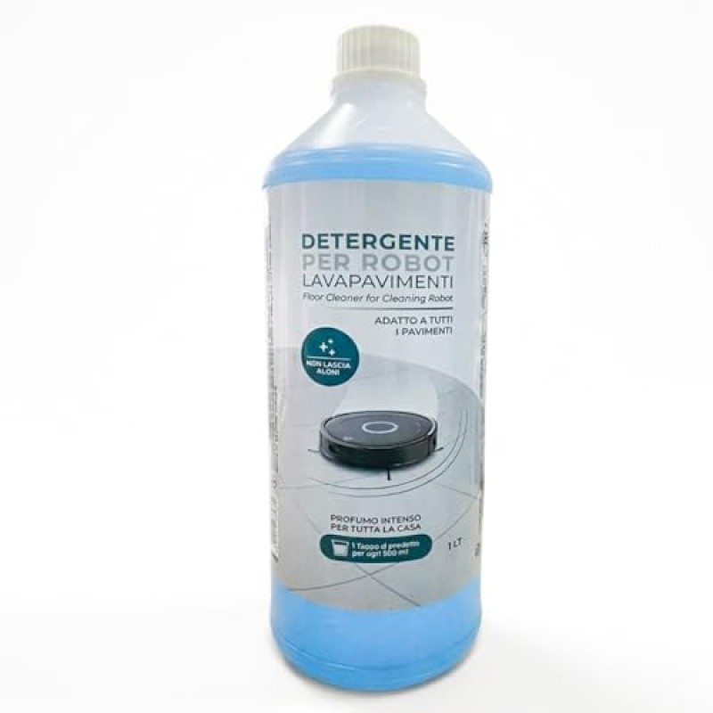 Detergente per Robot Lavapavimenti Universale, adatto a tutti i Pavimenti, non lascia aloni e schiuma, confezione da 1 Lt Detergente per Robot Lavapavimenti Universale, adatto a tutti i Pavimenti, non lascia aloni e schiuma, confezione da 1 Lt