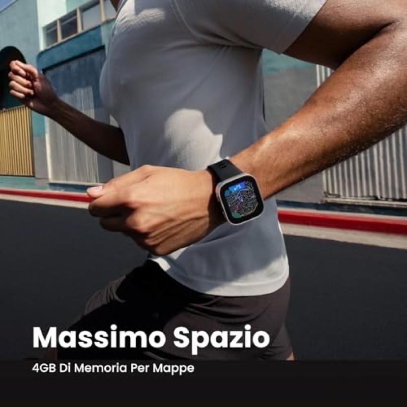 Amazfit Bip Max 50mm Smartwatch, Display AMOLED da 2.07", Autonomia fino a 20GG, GPS, 4GB, Mappe Offline, Fitness Tracker, Hybrid Training, 150+ Modalità Sportive, HYROX, 5 ATM per Android e iPhone - Argento