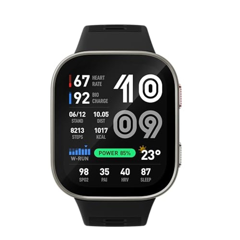Amazfit Bip Max 50mm Smartwatch, Display AMOLED da 2.07", Autonomia fino a 20GG, GPS, 4GB, Mappe Offline, Fitness Tracker, Hybrid Training, 150+ Modalità Sportive, HYROX, 5 ATM per Android e iPhone - Argento