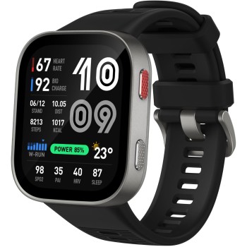 Amazfit Bip Max 50mm Smartwatch, Display AMOLED da 2.07", Autonomia fino a 20GG, GPS, 4GB, Mappe Offline, Fitness Tracker, Hybrid Training, 150+ Modalità Sportive, HYROX, 5 ATM per Android e iPhone - Argento