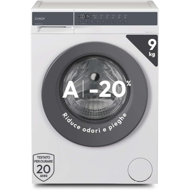 Candy Easy Pro Lavatrice 9 Kg, 1200 Giri, Classe A-20%, Bianca - 9 KG